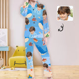 Big Kids Pajamas Whale Seabed Pajamas with Face Custom Photo Personalized Pajama Set For Girls 8-15Y