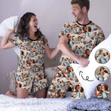 PRICE DROP-Custom Photos Couple Pajamas Personalized Photo Couple Matching Crew Neck Short Pajama Set