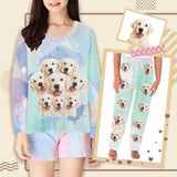 Custom Face Kids' All Over Print Pajama Top & Trousers Dog Face Personalized Long Pajama Set