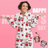 Custom Face Love MOM & BABY Women's Long Pajama Set Mother's Day & Birthday Gift
