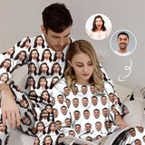 [Hot Sale] Custom Face My Valentine Couple Matching Pajamas Personalized Photo Loungewear Honeymoon Sleepwear Anniversary Gift