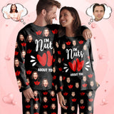 Custom Face Nuts About You Sleepwear Personalized Slumber Party Couple Matching Pajamas