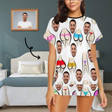 PRICE DROP-Custom Face Pajamas for Women Personalized Funny Sexy Colorful Women's Short Pajama Set