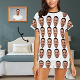 PRICE DROP-Custom Face Pajamas Girlfriend Sleepwear Personalized Women's Short Pajama Set Valentines Gift Birthday
