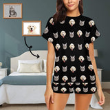 PRICE DROP-Custom Face Pajamas Personalized Pet Photo Women's Short Pajama Set Sleep or Loungewear for Her