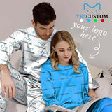 Custom Logo Matching Couple Pajamas Personalized Photo Pajama Set Funny Nightwear