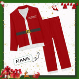 Custom Name Pajamas Santa Claus Nightwear Personalized Women's Slumber Party Long Pajama Set