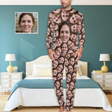 Custom Pajamas with Faces Personalized Photo Seamless Men's All Over Print Pajama Set