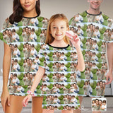 Custom Photo Family Sleepwear Personalized Family Matching Short Sleeve Pajamas Set