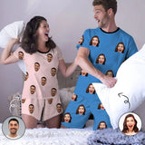 PRICE DROP-Custom Face Couple Pajamas Personalized Face Couple Matching Crew Neck Short Pajama Set