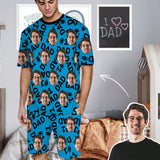 #Father's Day Pajamas-Custom Face My Cool Dad  Men's Crew Neck Short Sleeve Pajama Set