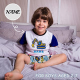 Little Boy Pajamas Custom Baby Name Monster Truck Personalized Kids Short Sleeve Pajama Set For Boys 2-7Y