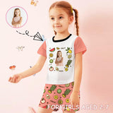 Little Kids Pajamas Personalized Custom Fruits Pajama Set with Photo For Girls 2-7Y