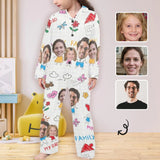 Little Kids Pajamas Personalized Custom Pajama Set with Family Face For Girls 2-7Y