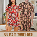 PRICE DROP-Custom Face Couple Pajamas Personalized Your Idol Couple Matching Crew Neck Short Pajama Set