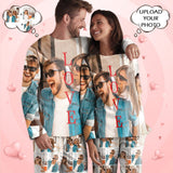 [TikTok Hot selling] Custom Photo Valentine's Day Sleepwear Personalized Slumber Party Couple Matching Pajamas