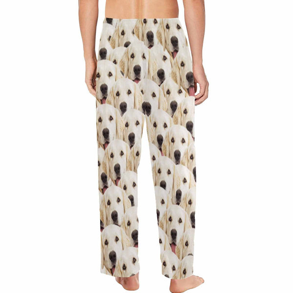 Custom Couple Face Pet Dog Seamless Women's&Men's Long Pajama Pants ...