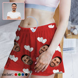 Custom Face Women's Pajama Shorts Multiple Colors Love Personalized Sleepwear Shorts