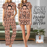 Custom Husband Face Seamless Sleepwear Personalized Photo Women's Pajama T-Shirt&Shorts&Pants Free Match