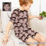 [Special Sale] Big Kids Pajamas Custom Face Seamless Sleepwear Cool Boy Kids' Short Sleeve Pajama Set For Boys And Girls 2-15Y