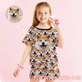 [Special Sale] Big Kids Pajamas Custom Pet Photo Sleepwear Cute Dog Short Sleeve Pajama Set For Boys And Girls 2-15Y