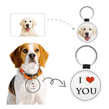 Custom Face Love You Round Pet ID Tag