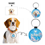 Custom Face&Name Flower Round Pet ID Tag