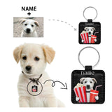 Custom Face&Name Happy Eating Square Pet ID Tag