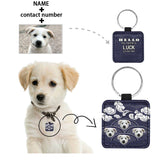 Custom Face&Name&Number Clouds Square Pet ID Tag