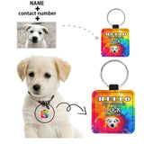 Custom Face&Name&Number Colorful Square Pet ID Tag