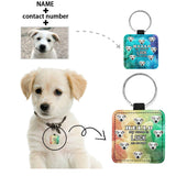 Custom Face&Name&Number Heart Square Pet ID Tag