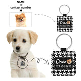 Custom Face&Name Your Number Swallow Gird Square Pet ID Tag