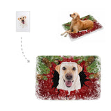 Custom Face Red Christmas Cute Puppy Pet Pad
