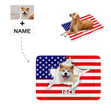 Custom Photo&Name American Flag Broken Hole Pet Pad