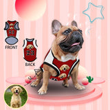 Custom Dog T Shirt Face Football Red All Over Print Pet Tank Top Personalized Pet Clothes With Your Photo