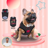 Custom Face I Love My Dog Pet Tank Top Dog T Shirt, Personalized Dog Clothing With Your Photo