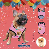 Custom Face Pink Heart Birthday Girl All Over Print Pet Tank Top Personalized Pet Clothes, Custom Dog T Shirt With Your Photo