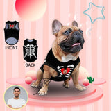 Custom Face Skeleton Pet Tank Top Personalized Pet Clothes Dog T Shirt With Your Photo