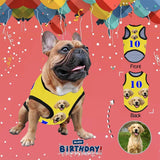 Custom Face Yellow All Over Print Pet Tank Top Personalized Dog T Shirt Pet Clothes With Your Photo