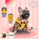 Custom Face&Name Pumpkin Pet Tank Top Personalized Pet Clothes Dog T Shirt With Your Photo&Name