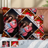 Custom Photos Family Throw Pillow Case with Insert Personalized Photo Natural Flax Soft Breathable Throw Pillows