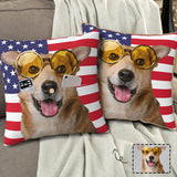 Custom Pillow Case Personalized Face Pet Dog US Flag Pillowcase Body Pillowcase Personalized Gifts For Him/Her 18