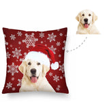 Custom Dog Christmas Snowflake Throw Pillow Cover