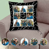 Custom Face Couple Pillow Case Personalized Photo Stars Throw Pillow Cover for Valentine's Day