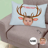 Custom Face&Name Antlers Rectangle Pillow Case 20