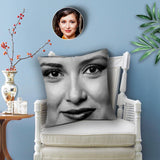 Custom Face Throw Pillow Cover Colorless Pillow Case with Personalized Photo for Living Room Gift