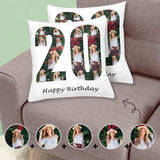 Custom Photo Throw Pillow Cover Personalized Age Pillow Case for Birthday