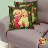 Custom Photo Dad Christmas Throw Pillow Cover Personalized Pillowcase