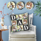 Custom Photo Family Pillow Case Personalized Collage Throw Pillow Cover for Dad