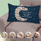 Personalized Photo Rectangle Pillow Case Design Moon Shape Pillow Cover